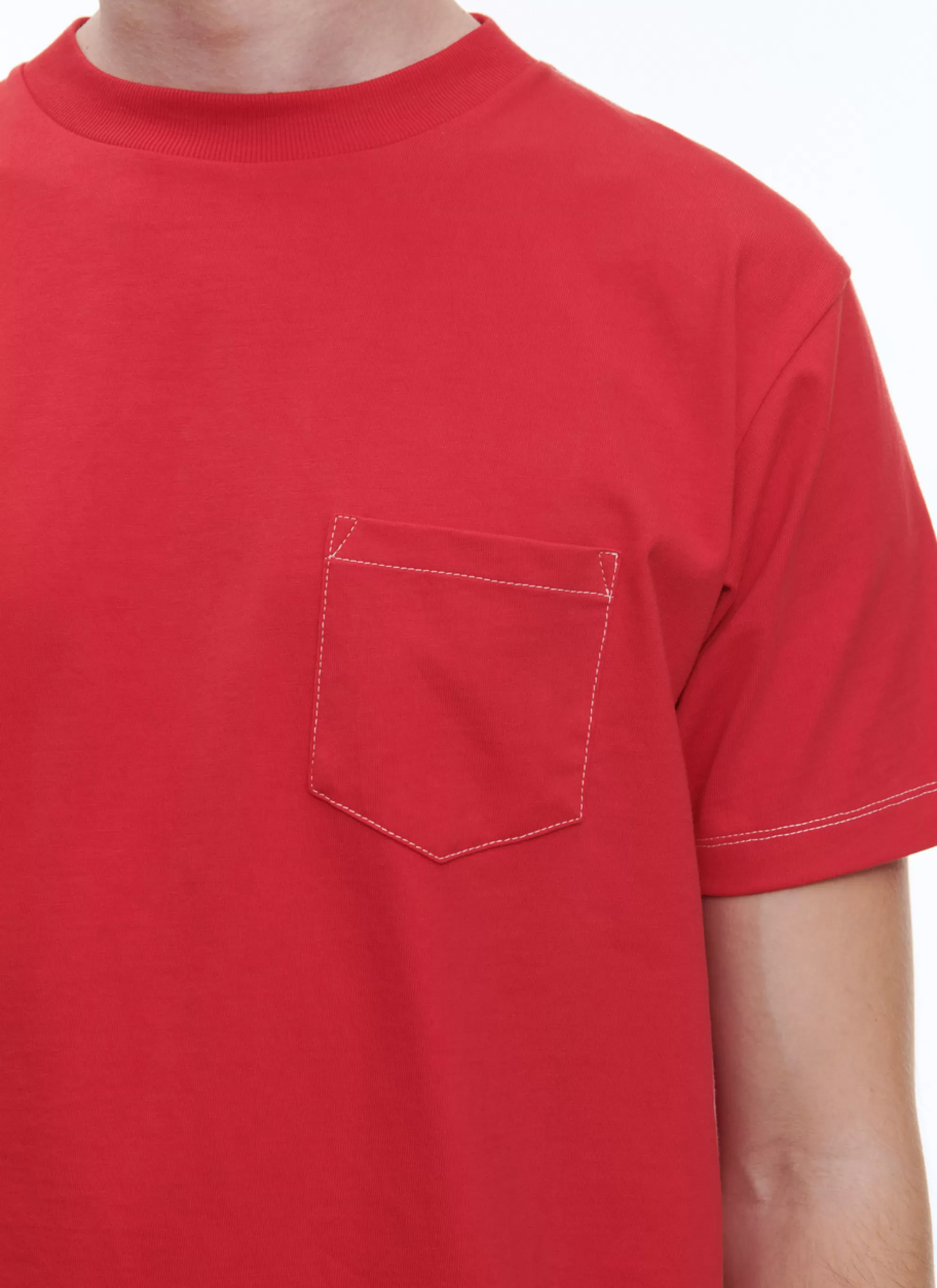 Shop T-Shirt En Jersey De Coton Biologique Brode Homme Polos & T-Shirts